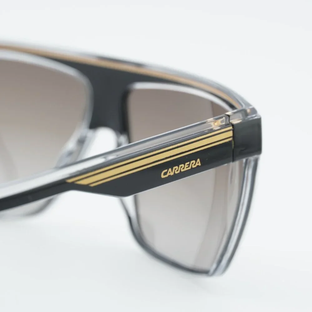 CARRERA 22/N 02M2 HA Sunglasses Black/Gold Shield Frame, Brown Gradient Lenses